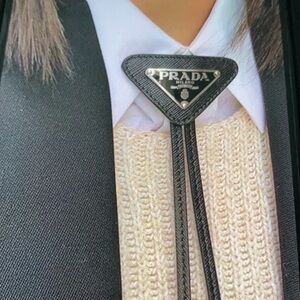 Prada Saffiano Leather Bolo Tie Unisex women’s and Men’s